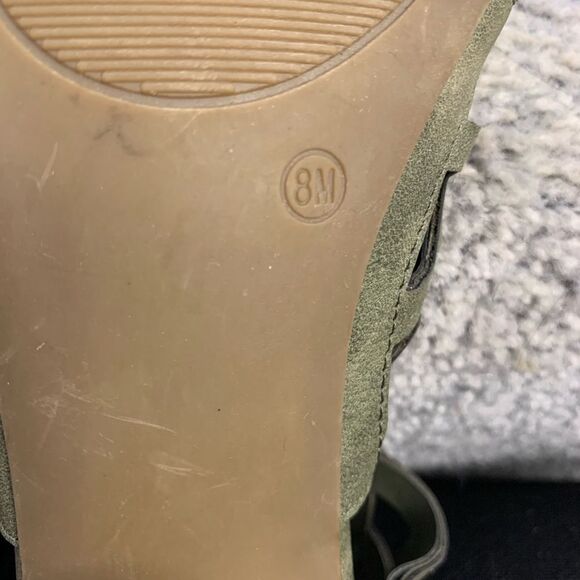 G by Guess Green Peep-Toe Booties Cut-Out Lace Up Women's Size 8 - Picture 6 of 9